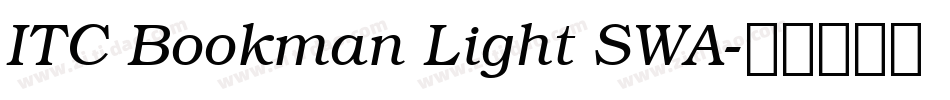 ITC Bookman Light SWA字体转换